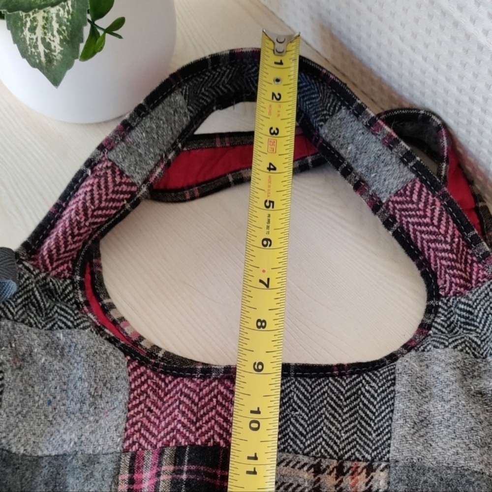 American Eagle Outfitters Gray, Magenta and Brown Flannel plaid Handbag - Picture 9 of 11